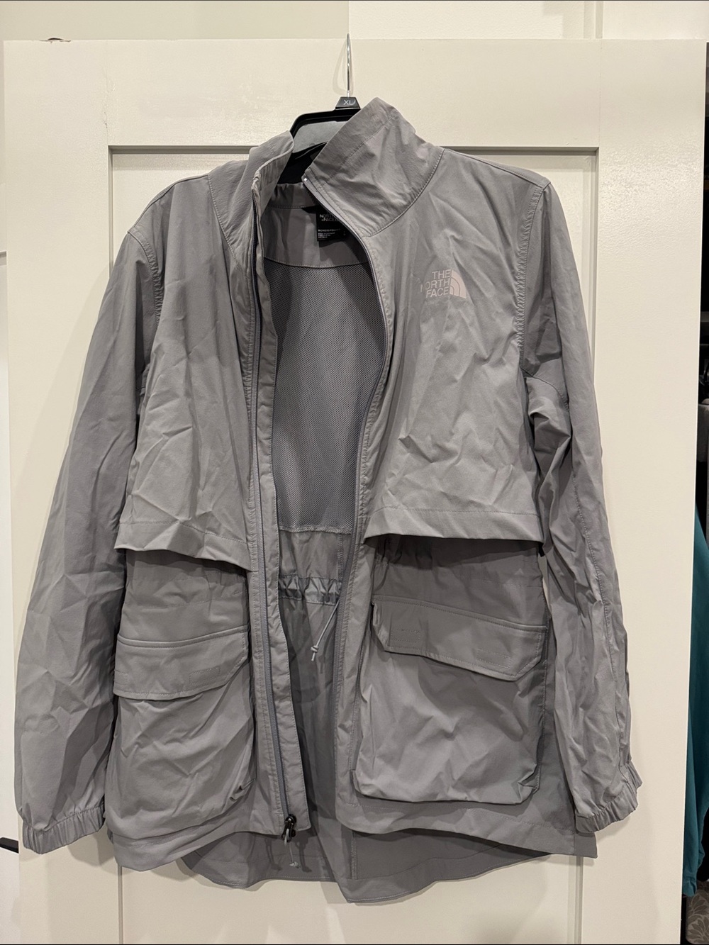 The North Face Light Gray Packable Shell Jacket